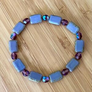 Purple and lavender Beaded Bracelet